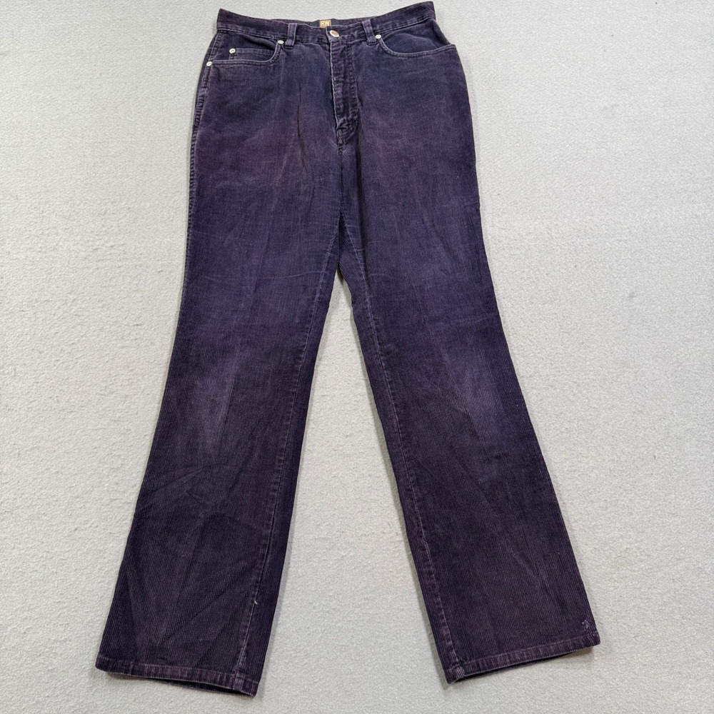 Roughwear Corduroy Pants Women's 9 Purple High Rise Straight Leg Cotton Vintage